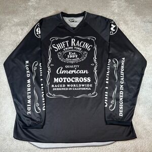 Shift Racing Motocross Jersey Men's XL Black White Graphic Long Sleeve V-Neck